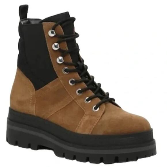 Marc Fisher Sashia Boot Platform Combat Brown Black NWT 6.5 - Picture 1 of 10